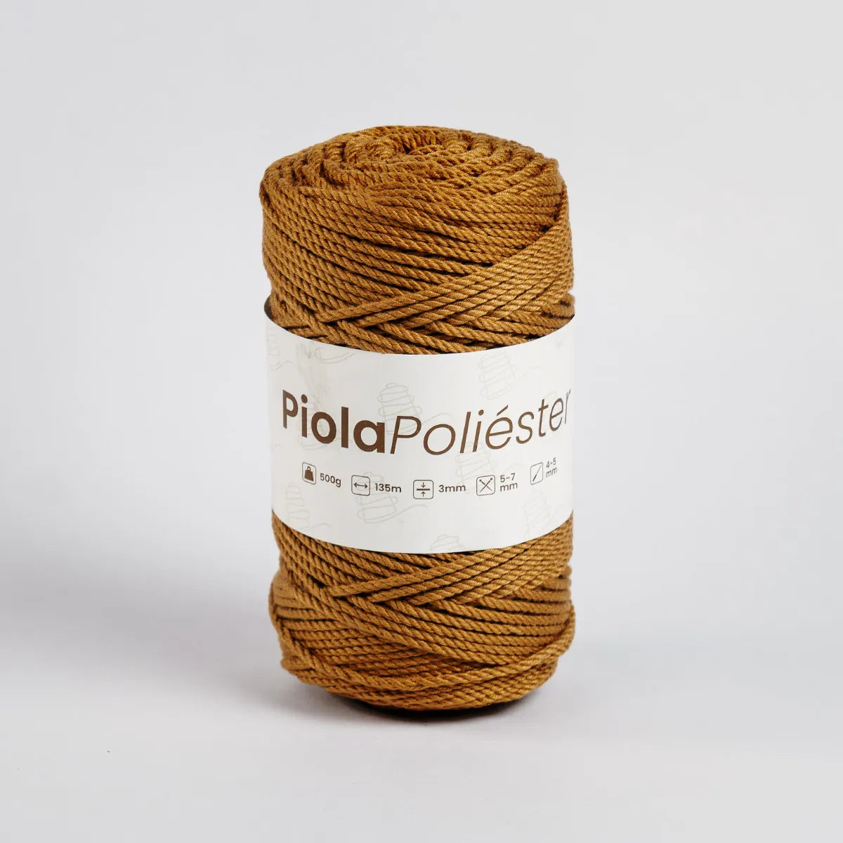 Piola Poliéster 3mm Mostaza