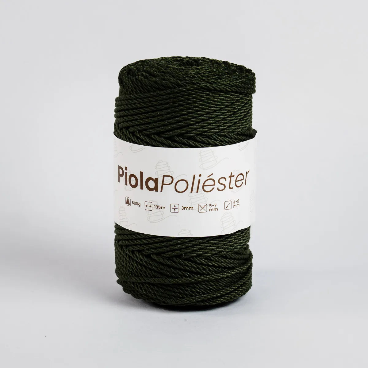 Piola Poliéster 3mm Verde Militar
