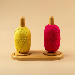 Soporte Doble de Ovillos Madera